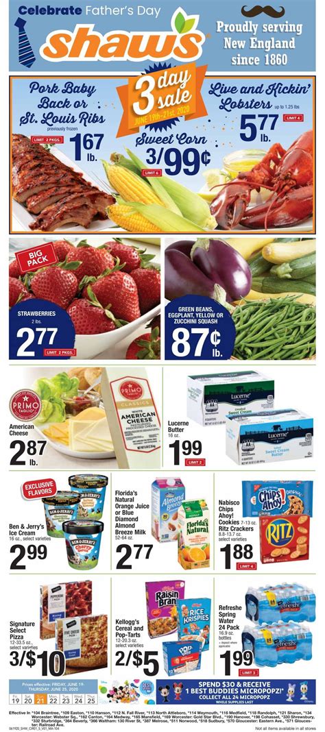 Shaws flyer maine - Shaw's is located at 760 A Boston Rd where you shop in store or order groceries for delivery or pickup online or through our grocery app. Skip to content. Open mobile menu ... Check out our Weekly Ad for store savings, earn Gas Rewards with purchases, and download our Shaw's app for Shaws for U® personalized offers. For more information, visit ...
